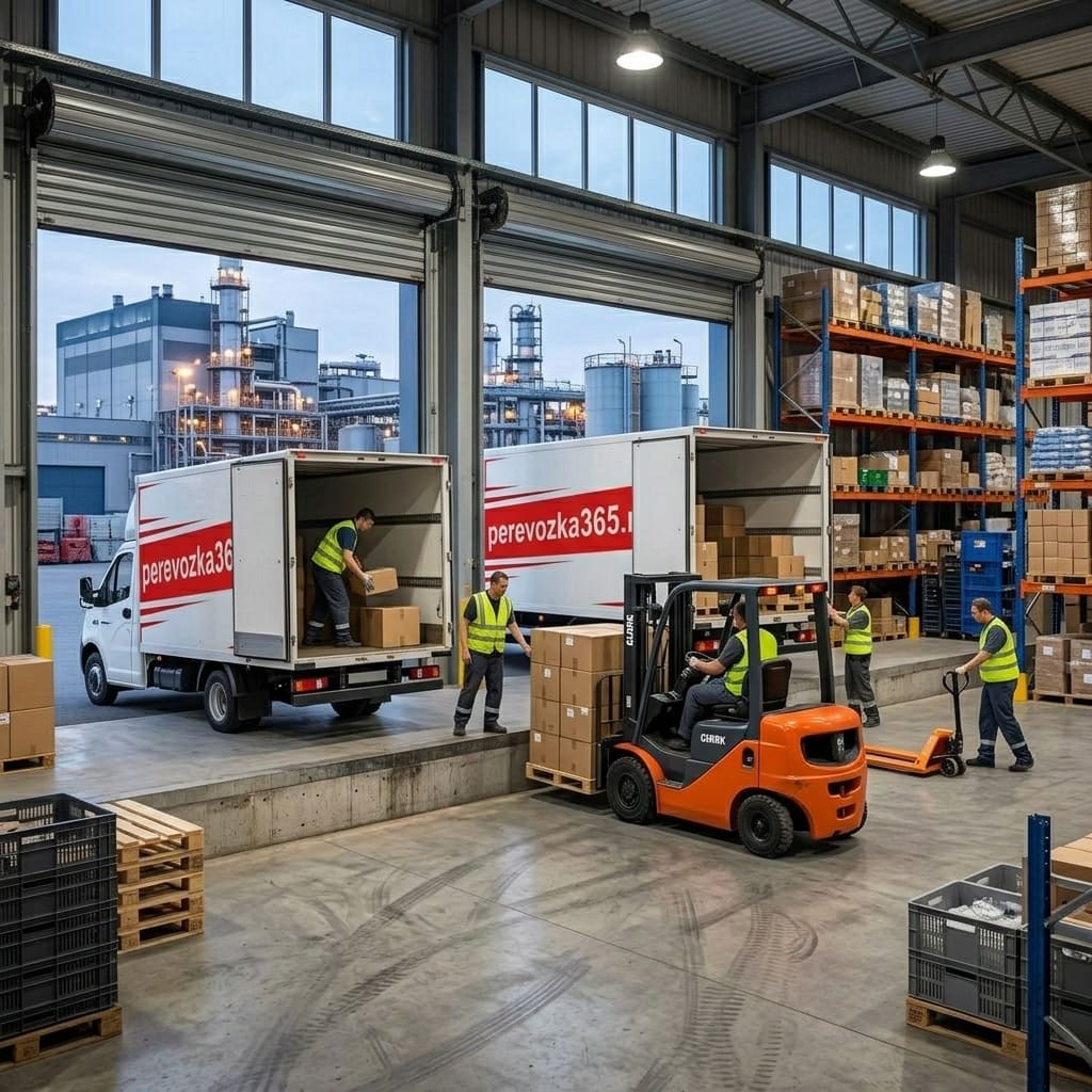 Коммерческий груз, подготовленный к перевозке в кузове автомобиля